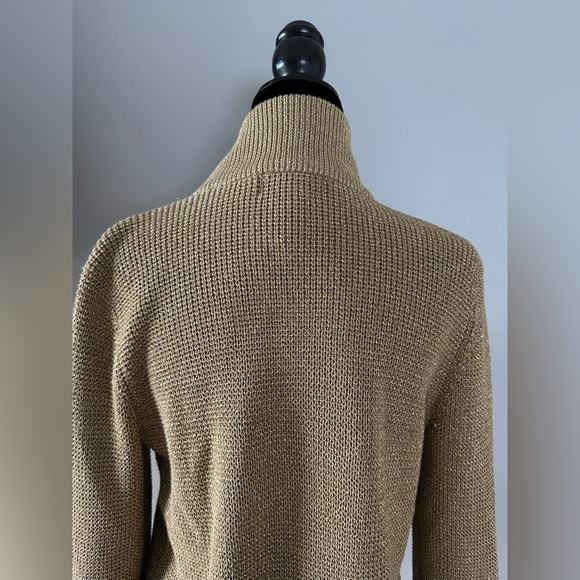 Lauren Ralph Lauren Tan Zip-Up Cardigan - Picture 7 of 11